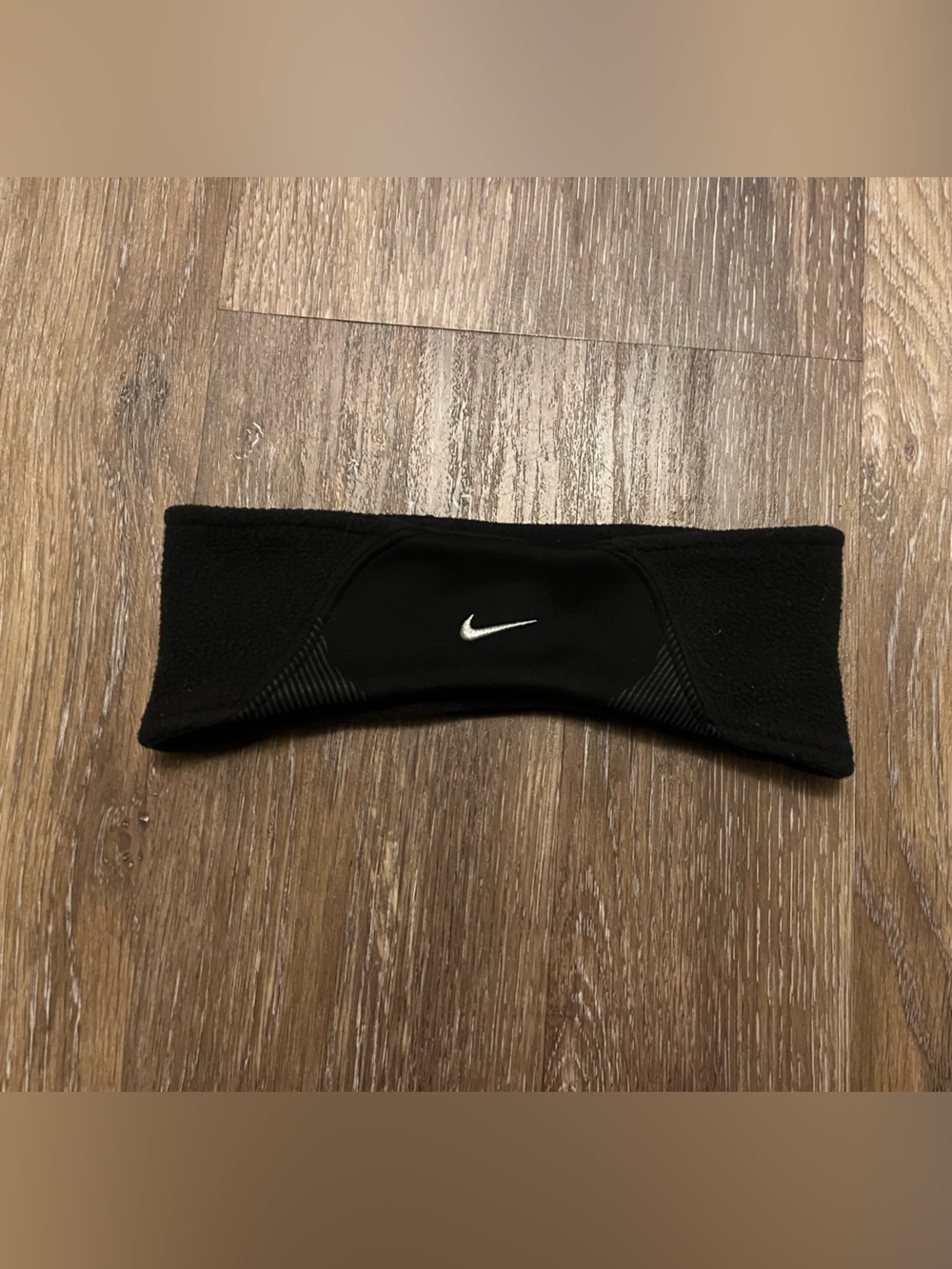 Nike Black Headband with White Swoosh